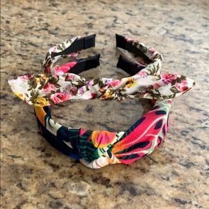 2 new Floral headband (turban & top knot style)